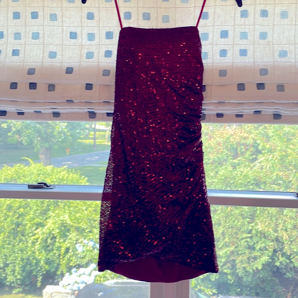 Red sequin dress